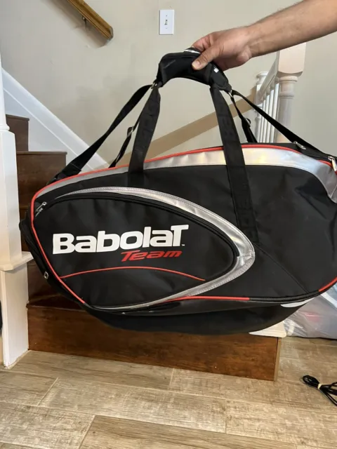 Babolat Team Tennis Racket Racquet 6-Pack Bag W/ Shoulder Straps Black White Red
