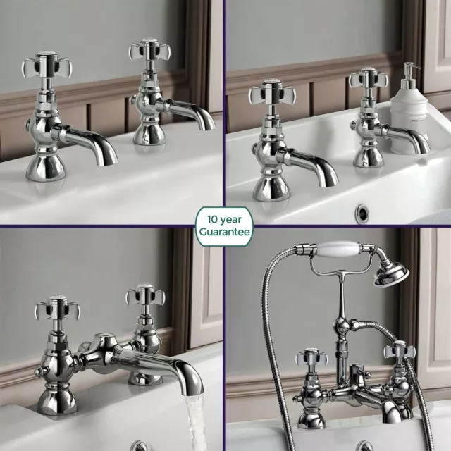 Phillip Sink Traditional Bathroom Basin Sink Bath Shower Mixer Chrome Brass Tap