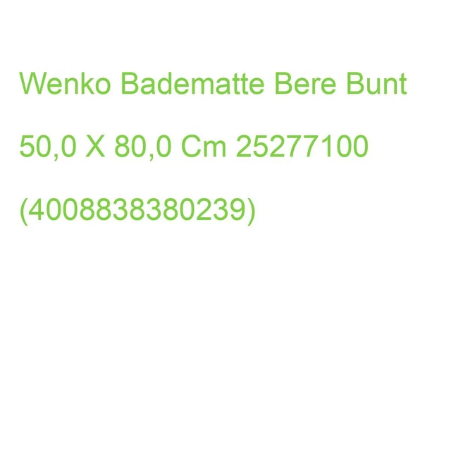 Wenko Badematte Bere Bunt 50,0 X 80,0 Cm 25277100 (4008838380239)