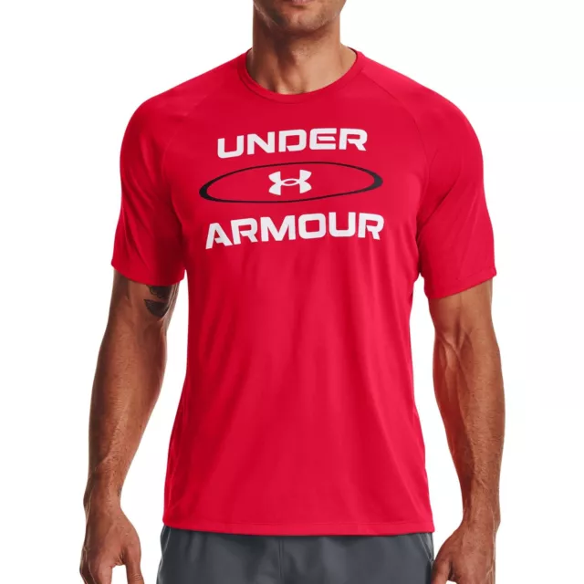 Under Armour Mens Tech 2.0 Wordmark Graphic Short Sleeve Training Top Gym