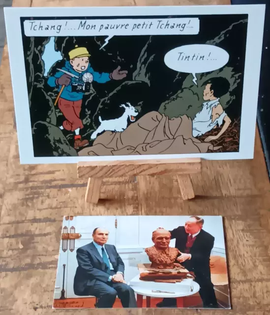 Hergé - Tintin - Ensemble Tchang, dont carte signée avec message nominatif