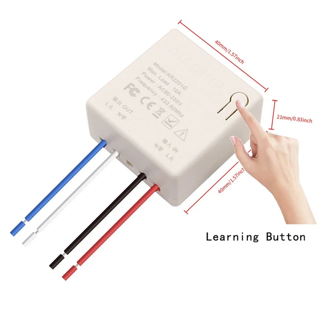 Commutateur bouton-poussoir fiable 433 MHz commande RF (62 caractères)