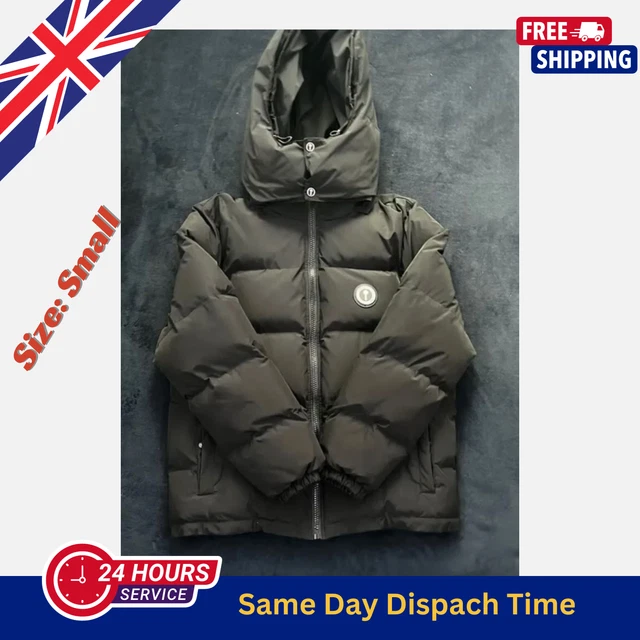 TRAPSTAR BLACK IRONGATE Detachable Hooded Puffer Jacket Brand New