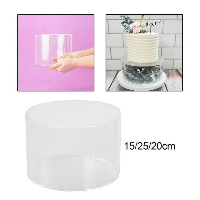 ACRYLIC CYLINDER DISPLAY Riser Round Fillable Transparent Cake Tool DIY