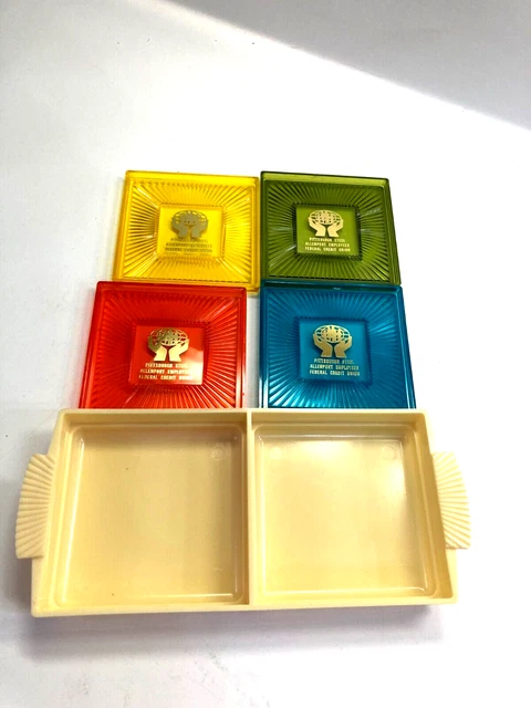 Vintage Pittsburgh Steel Allenport Credit Union Advertising Coaster set