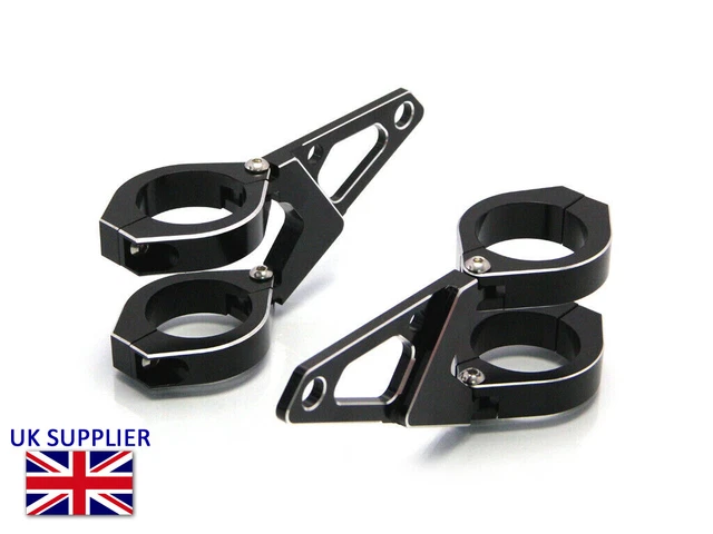 Paire de Supports de Phare Avant Chromés diamètre 28 A 32mm