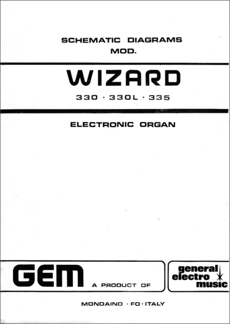 GEM Wizard 330 335 Service Manual Schematic Diagrams Circuit Diagram Electrical Diagram
