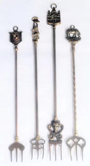 Vintage - Brass Toasting Forks - England - 4 Forks