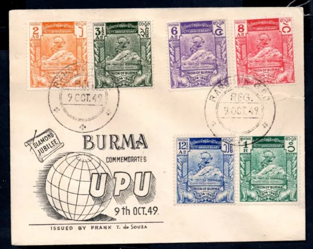 Birmania - 1949 UPU 75° anniversario copertina primo giorno