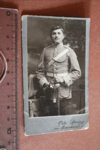 tolles altes CDV Foto - Portrait eines Soldaten - Bruchsal