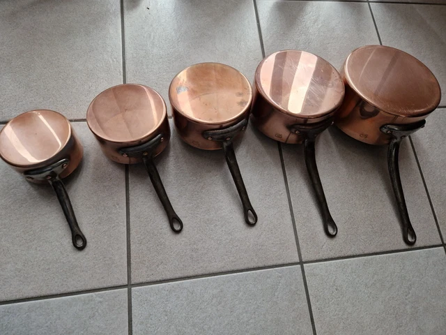 Lot De 5 Casseroles En Cuivre BAUMALU - Tous Feux Sauf Induction - 12 à 20 Cm - Fabrication Alsacienne Depuis 1971