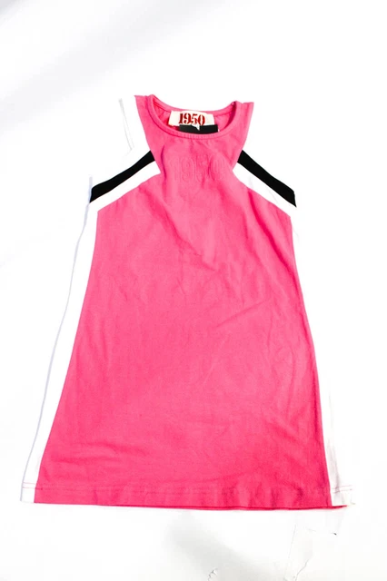 1950 I Pinco Pallino Childrens Girls Debossed Logo Jersey Midi Dress Pink Size 6