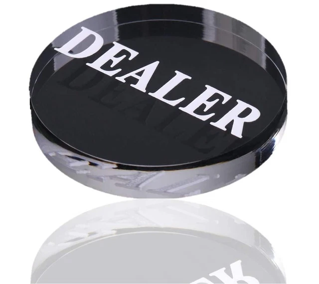FUNEEK Poker Dealer Buttons Squirrel Tull Glass Clear White Letters Texas H 25