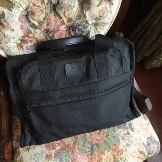 Tumi Slim Laptop Briefcase Black Ballistic Nylon Light Weight Bag 207D3