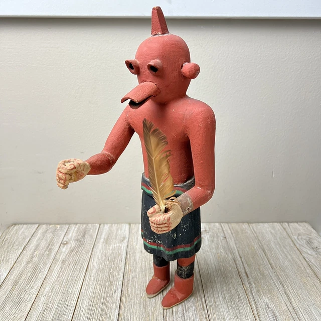 VTG Mudhead Kachina Koyemsi Hopi Native American Clown Indian Doll (~13" Tall)