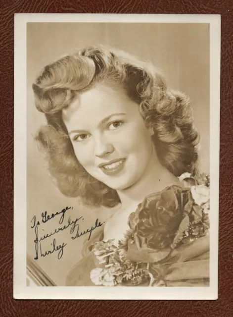 A Beautiful Young SHIRLEY TEMPLE c. 1945 SIGNED PHOTO to GEORGE
