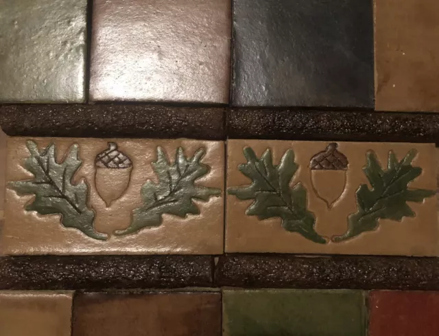 3x6 Oak Leaf  Acorn Tile Accent Border by Cottage Craft Tile