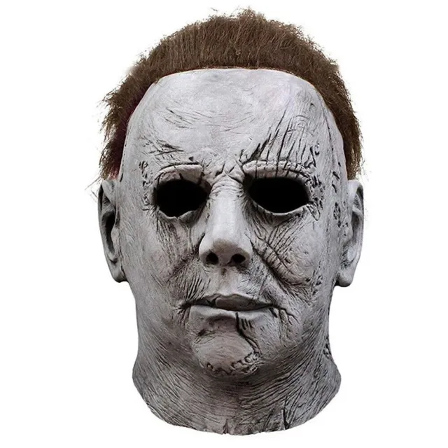 Michael Myers Mask Halloween Full Head Scary Horror Murderer Cosplay Adult Size