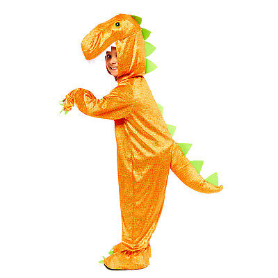 Childs Flame Dinomite Fancy Dress Dinosaur Costume Kids Boys Girls T-Rex Outfit