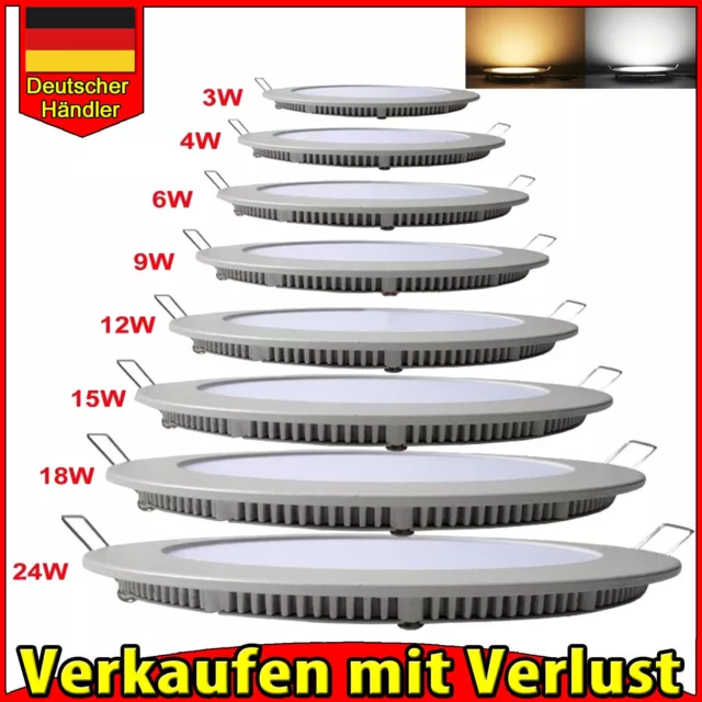 1-20X LED Panel Einbaustrahler Einbau-Spots Bad ultra-flach 230V Einbau-Leuchten