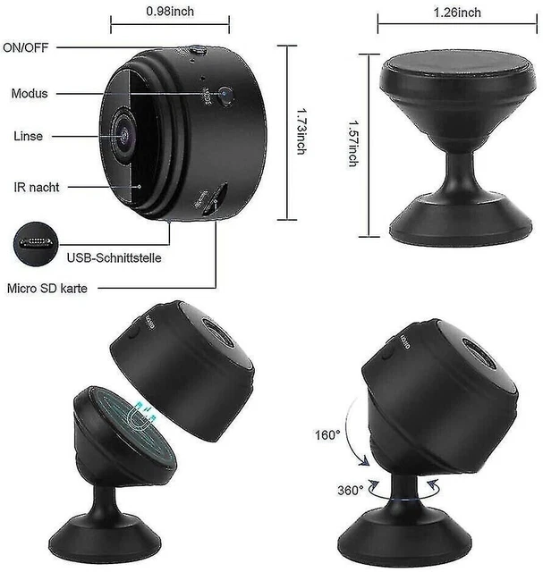 MINI CAMÉRA WIFI sans fil A9,surveillance de sécurité, vidéo, enregistreur vocal EUR 6,99