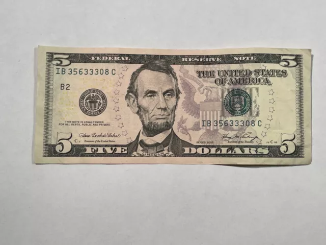 Billete Estados Unidos 5 Dólares 2006 (10-41/ A0/ 15)