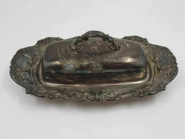 Vintage Serving Dish Silver Plated Brass Dish With Lid & Glass Base T2750 AC30