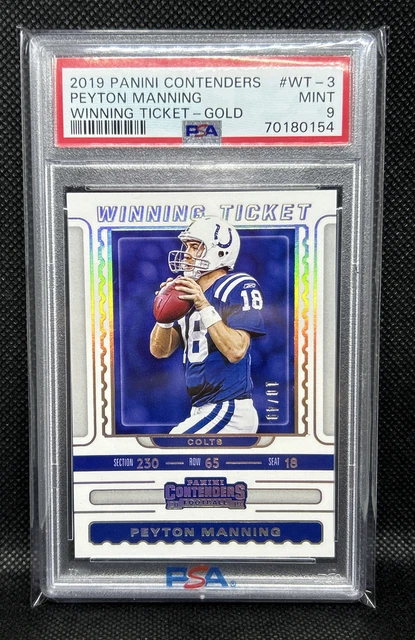 2019 Panini Contenders Peyton Manning Winning Ticket GOLD /49 PSA 9 POP 1