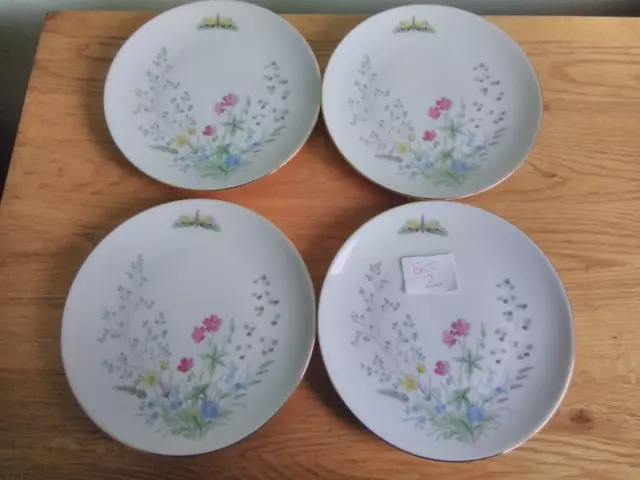 PRETTY CHINA SELTMANN WEIDEN BUTTERFLY BAVARIA WEST GERMANY 4 TEA PLATES set (2)