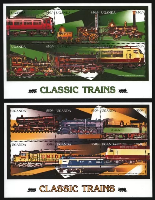 Uganda 1996 - Mi-Nr. 1739-1750 ** - MNH - Eisenbahn / Trains