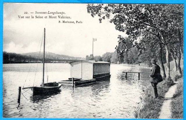 Cpa 92 Suresnes - Vue Sur La Seine Et Mont Valerien