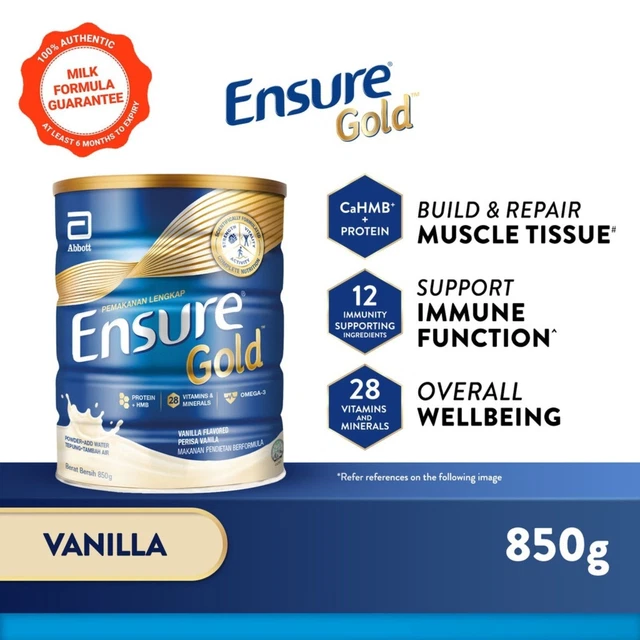 ENSURE GOLD POWDER Vanilla Flavor Complete for Elderly 850 Nutrition