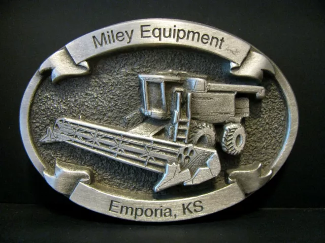 John Deere Dealer MILEY EQUIPMENT Emporia KS Maximizer Combine Belt Buckle jd