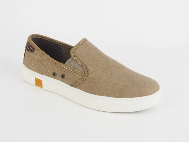 MENS TIMBERLAND AMHERST Double Gore A15LL Brown Fabric Slip On
