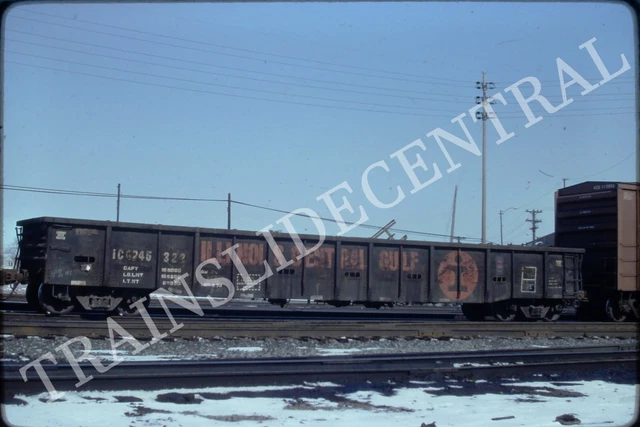 Original train slide ICG Illinois Central Gulf gondola 245322, 1982