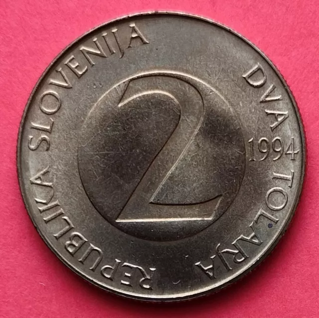 Moneta  Slovenia  , 2 Tolarja del 1994 ,  circolata