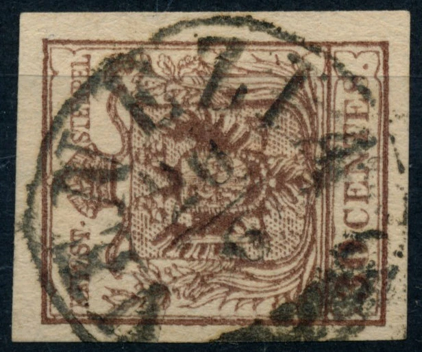 LOMBARDEI-VENETIEN 1850 30C, MP, Type III. VENEZIA Schön!