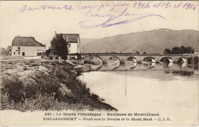 CPA VOUJAUCOURT Pont sur le Doubs et le Mont Bart - Montbeliard Env. (1115067)