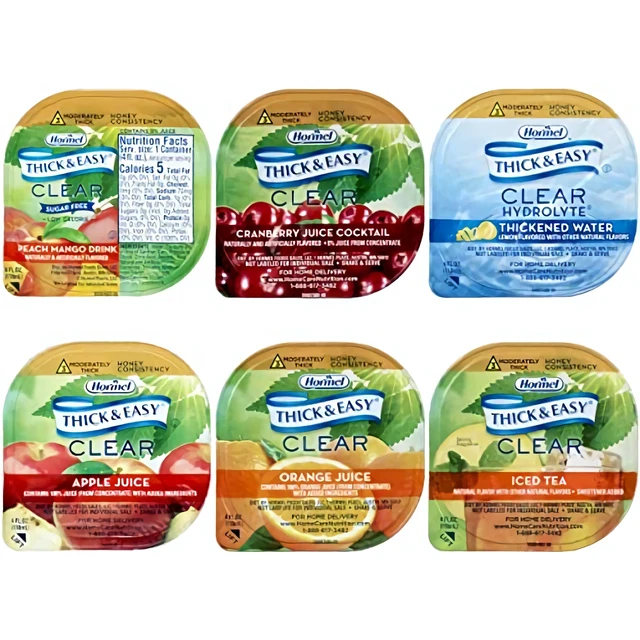 Individual Single Serve Thickened Drink Cups Variety Pack | 4 Ounce Cups | 6 Uni
