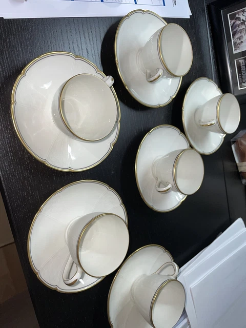 GCDA, service à café en porcelaine de Limoges 6 tasses et soucoupes