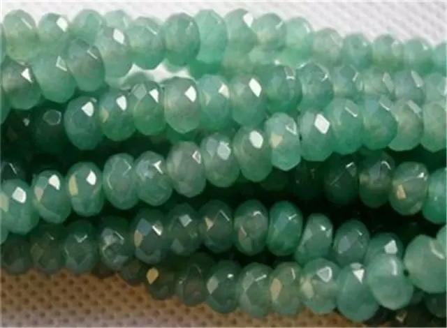 5x8mm Natural Faceted Emerald Abacus Loose Beads Gemstone 15'' AAA