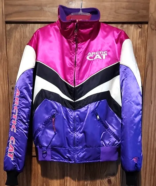 Arcticwear Purple Pink Medium Womens Vintage Arctic Cat Snowmobile Lined Jacket