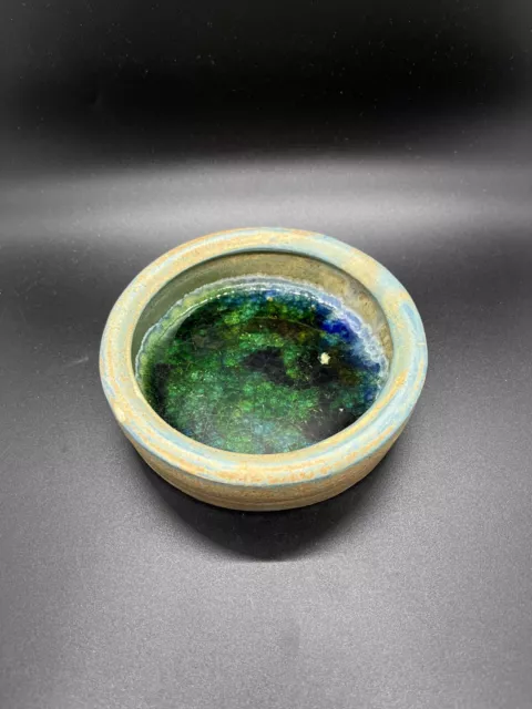 Studio Art Pottery Crystalline Glaze Ashtray  Signed / Collectable/ Bowl/ Dish