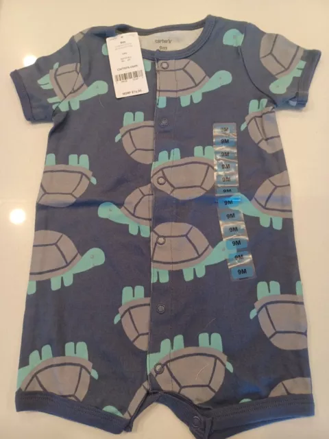 Carters New Tags Baby Boy One Piece Romper 9 Months Outfit Summer Turtle