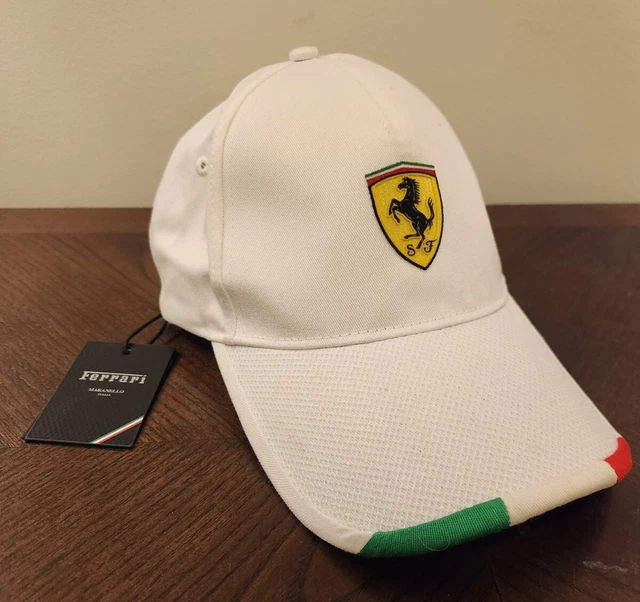 CAP Formula One 1 Scuderia Ferrari Team F1 Hat White Hat Italy Italian Flag NEW!