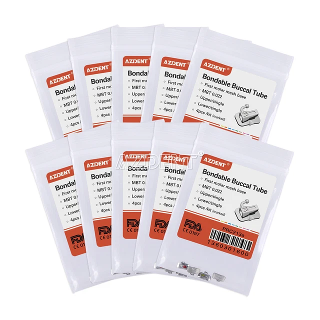USA 10X Dental Orthodontic Buccal Tubes 1st Molar MBT.022 Bondable N-Conv Marked