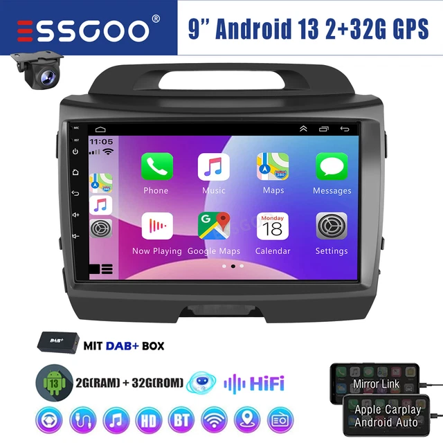 Autoradio Android 13 Per Kia Sportage - Touchscreen 9 Pollici Con CarPlay Wireless