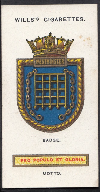 wills cigarette cards ships badges 1925 WILLS SHIPS Badges No. 31 HMS Verity, torpedo boat destroyer £2.24