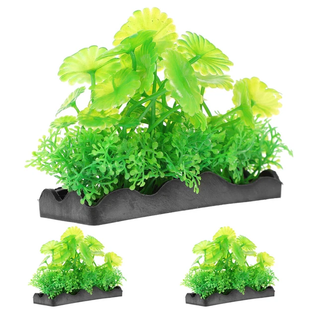Decoración de plantas acuáticas simuladas a base de imitación 3 piezas acuario submarino