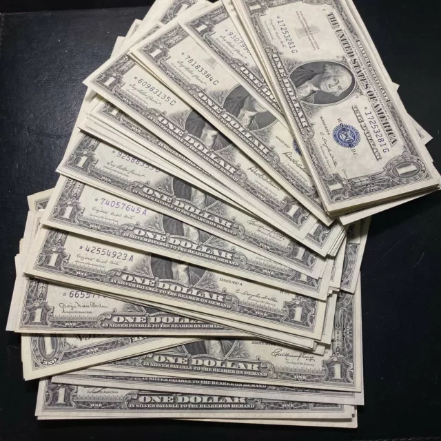 ✯1957 $1 Silver Certificate AU+/UNC Star Note Currency✯ Old Estate Dollars Rare